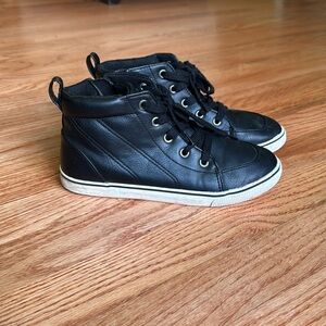 Boys Boot Lace Up Sneaker Black Youth Size 3